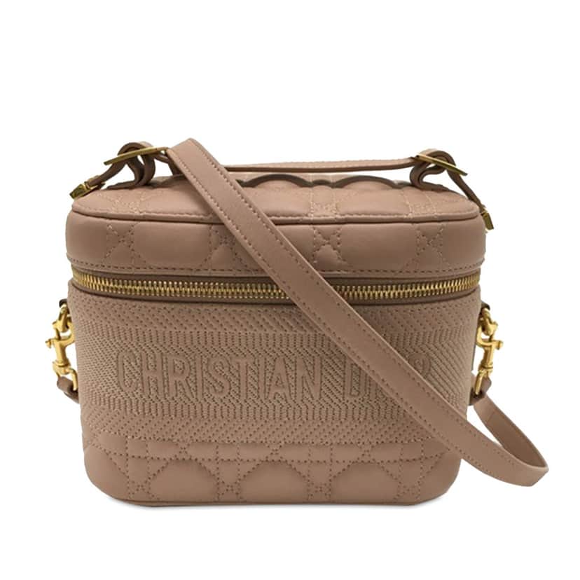 Dior Small DiorTravel Vanity Bag Brown Leather Good condition - Front View