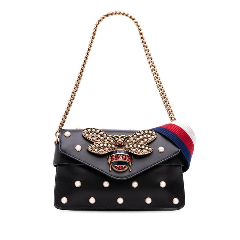 Gucci Mini Queen Margaret Broadway Leather Satchel Black Leather Good condition - Front View