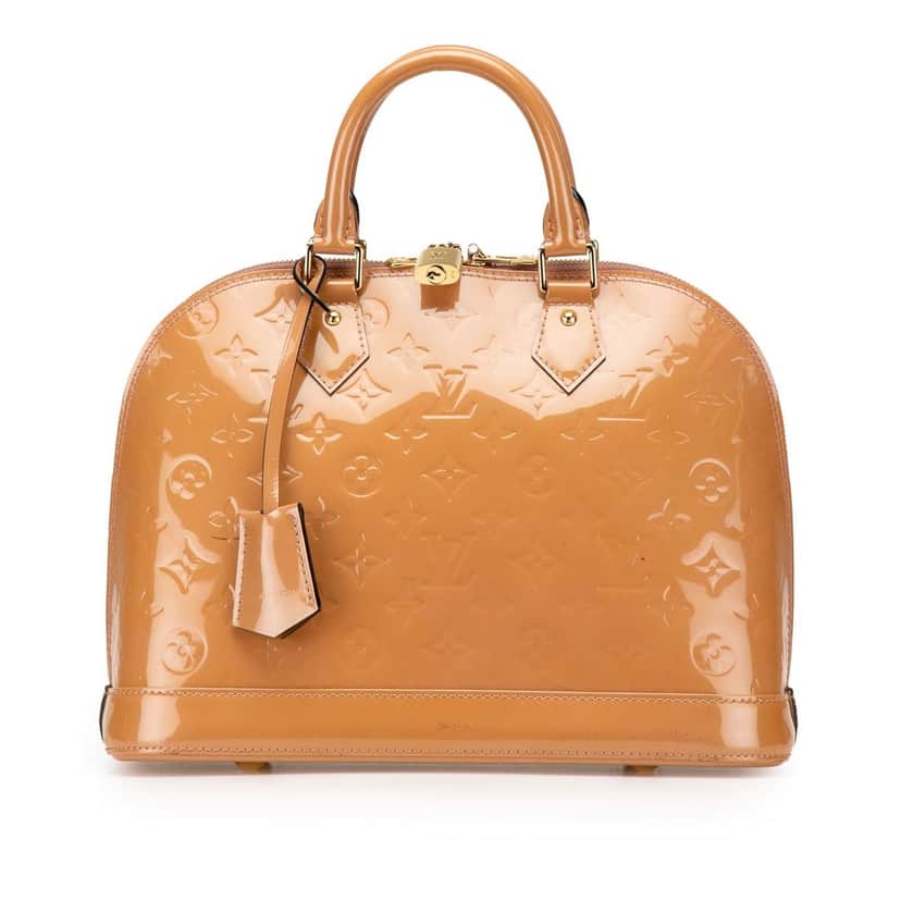 Louis Vuitton Monogram Vernis Alma PM Brown Leather Good condition - Front View