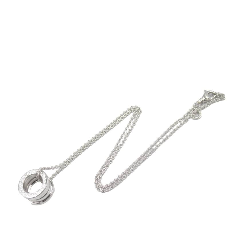 Bvlgari 18K White Gold Small B.zero1 Pendant Necklace Silver White Gold Good condition - Front View