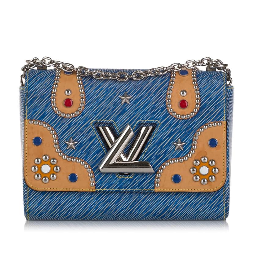 Louis Vuitton Studded Epi Twist MM Blue Leather Good condition - Front View
