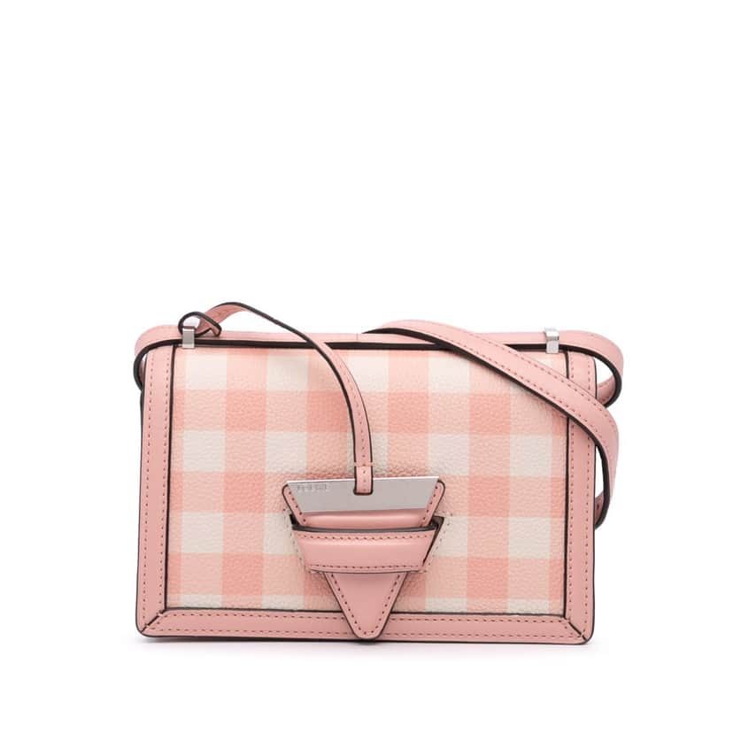 Loewe Small Leather Gingham Barcelona Crossbody Pink Leather Good condition - Front View