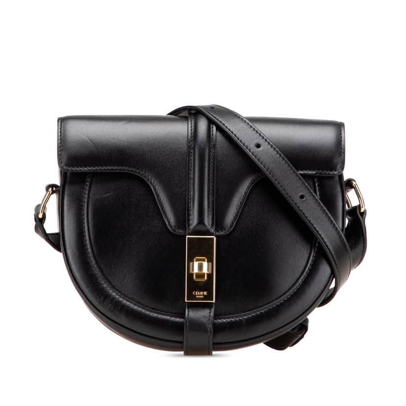 Celine Small Calfskin Besace 16 Crossbody Black Leather Good condition - Front View