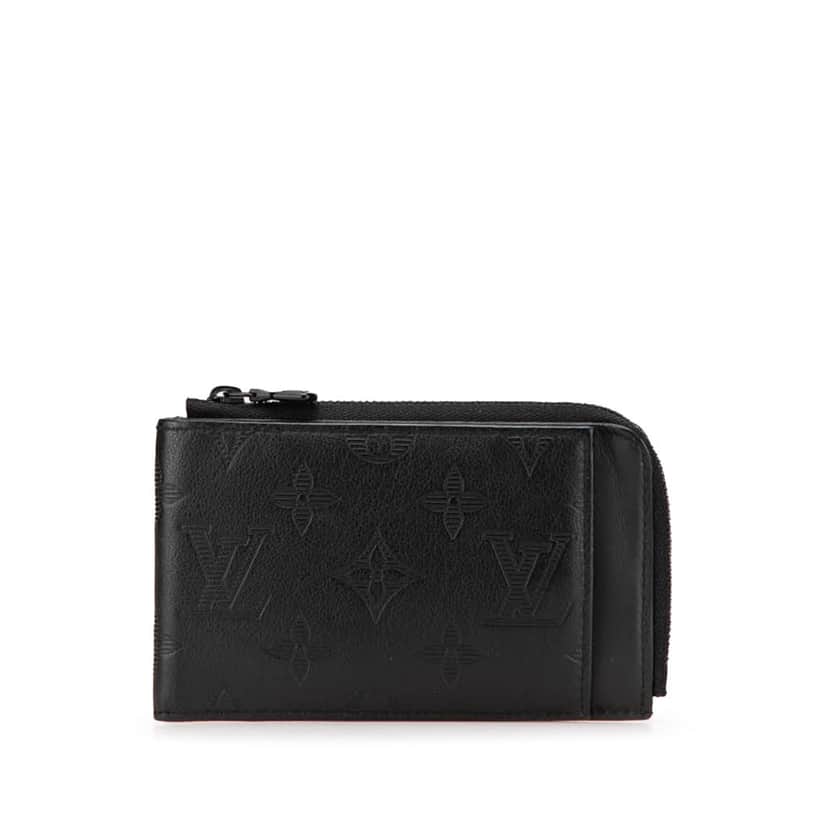 Louis Vuitton Monogram Shadow Hybrid Wallet Black Leather Good condition - Front View