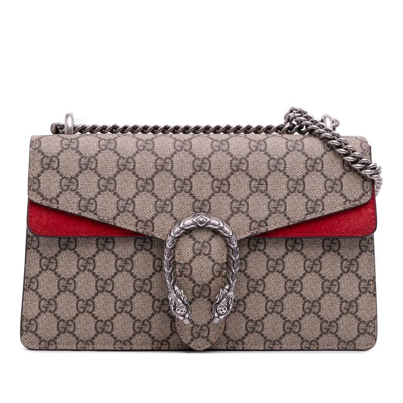Gucci Small GG Supreme Dionysus Shoulder Bag Brown Canvas Good condition - Front View