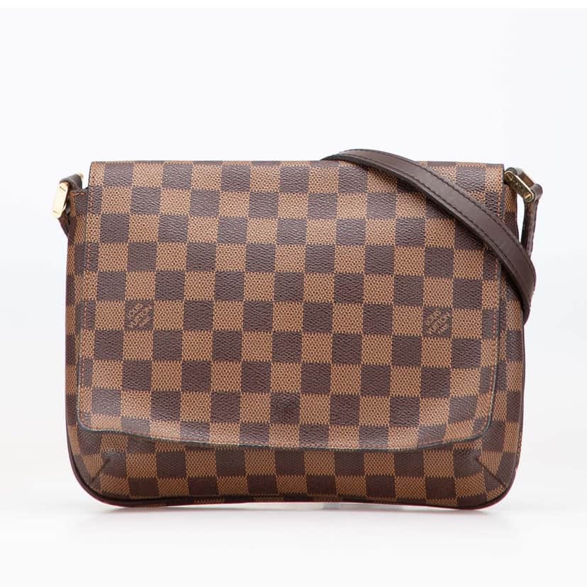 Louis Vuitton Damier Ebene Musette Tango Long Strap Brown Canvas Good condition - Front View