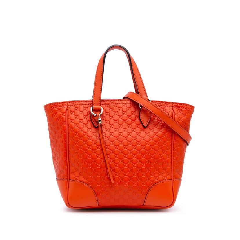Gucci Small Microguccissima Bree Satchel Orange Leather Good condition - Front View