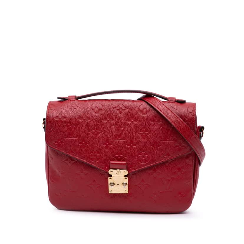 Louis Vuitton Monogram Empreinte Pochette Metis Red Leather Good condition - Front View