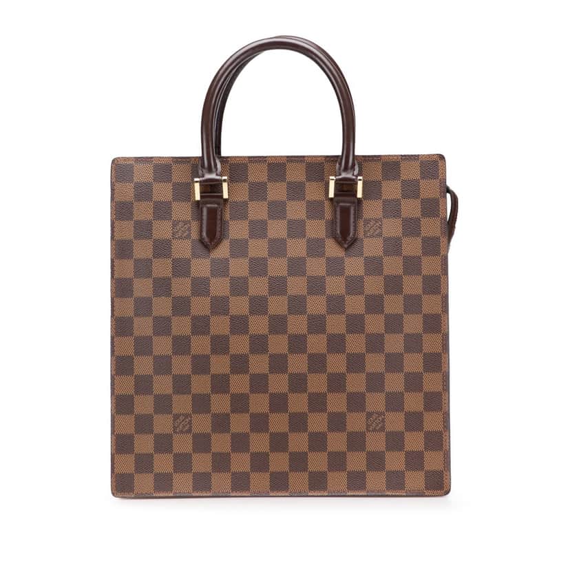 Louis Vuitton Damier Ebene Venice Sac Plat Brown Canvas Good condition - Front View
