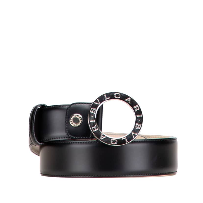 Bvlgari Leather Bvlgari Bvlgari Belt Black Leather Good condition - Front View