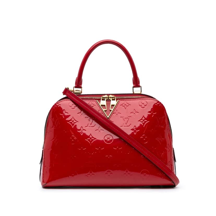 Louis Vuitton Monogram Vernis Melrose Red Leather Good condition - Front View