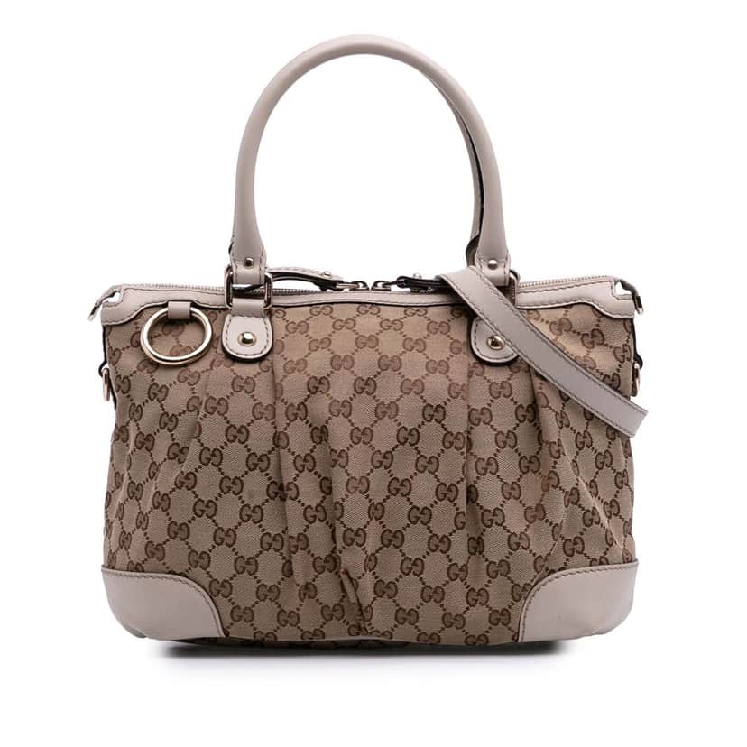 Gucci GG Canvas Sukey Satchel Brown Canvas Good condition - Front View