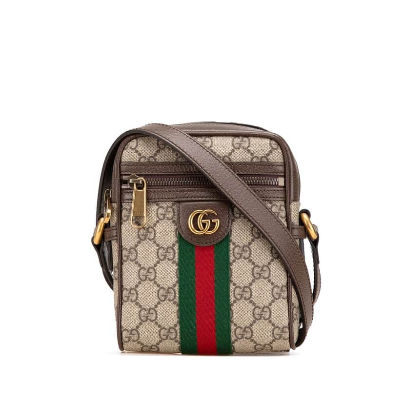 Gucci Mini GG Supreme Ophidia Crossbody Brown Canvas Good condition - Front View