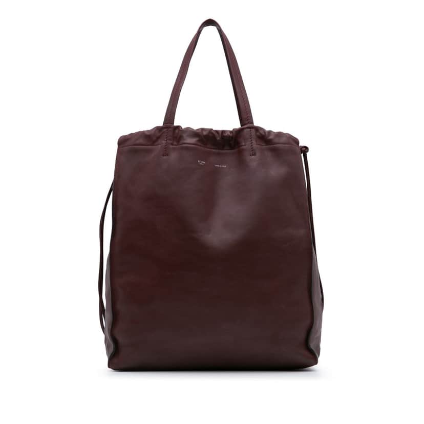 Celine Smooth Calfskin Vertical Coulisse Tote Red Leather Good condition - Front View