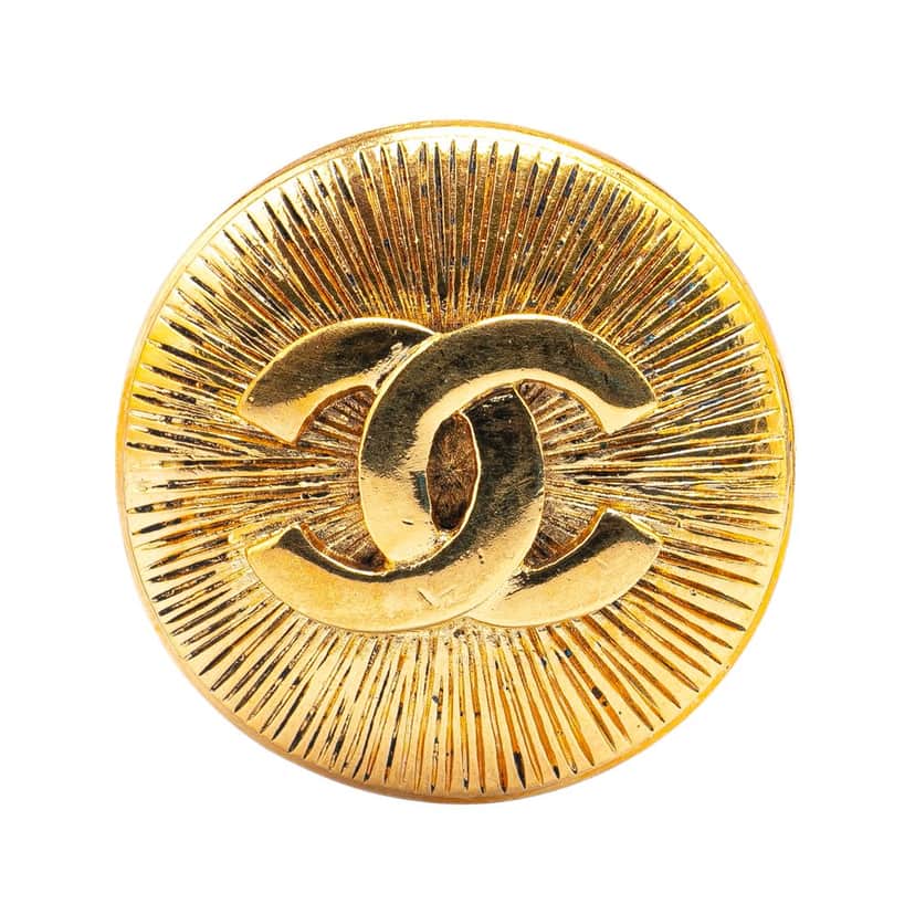 Chanel Gold Plated CC Brooch Gold Metal Good condition - Front View