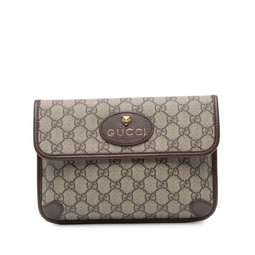 Gucci GG Supreme Web Neo Vintage Belt Bag Brown Canvas Good condition - Front View