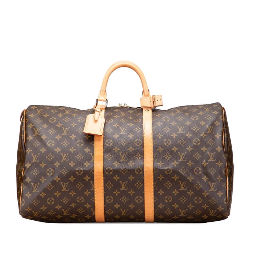 Louis Vuitton Monogram Keepall 55 Brown Canvas Good condition - Front View
