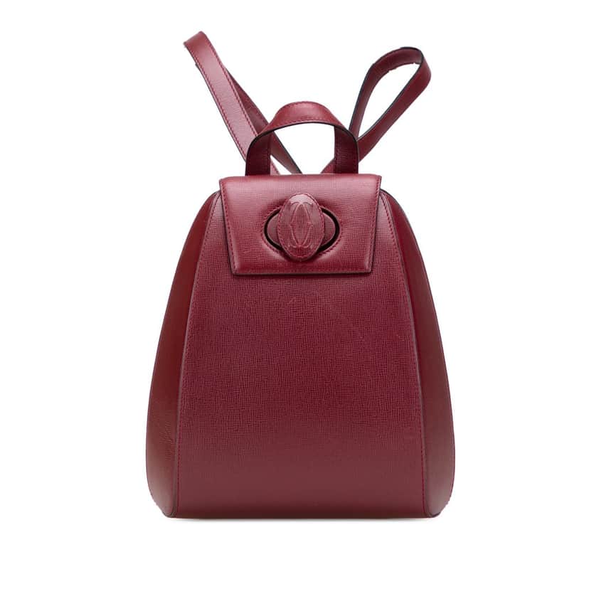 Cartier Must De Cartier Leather Backpack Red Leather Good condition - Front View