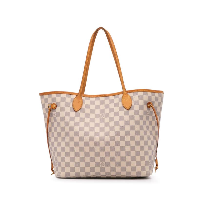 Louis Vuitton Damier Azur Neverfull MM White Canvas Good condition - Front View
