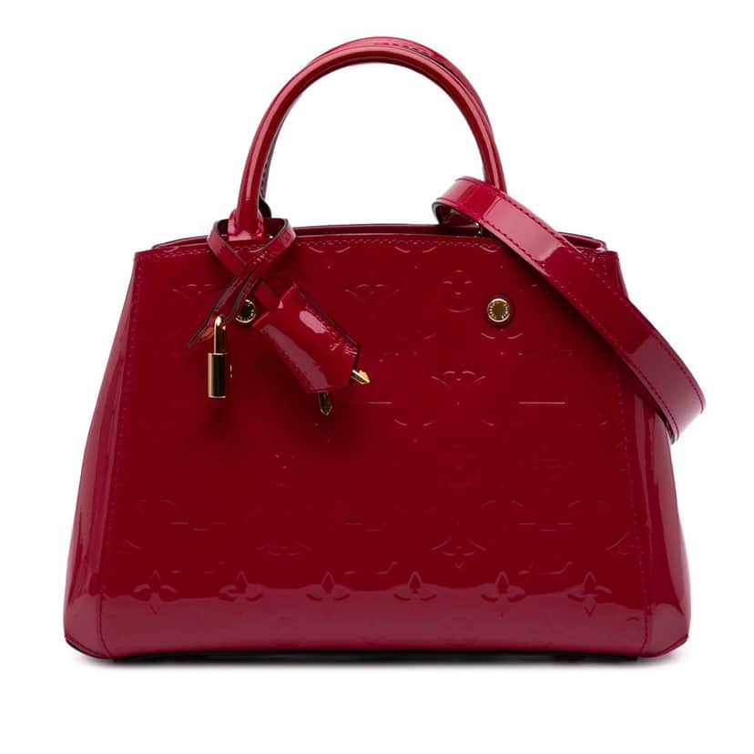 Louis Vuitton Monogram Vernis Montaigne BB Red Leather Good condition - Front View
