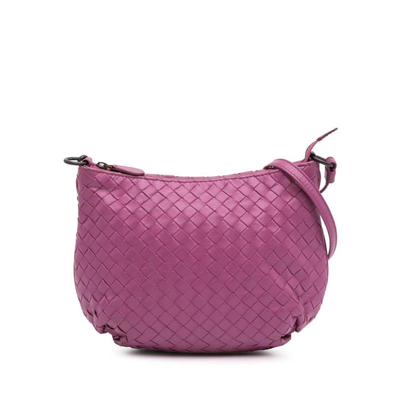 Bottega Veneta Nappa Intrecciato Crossbody Purple Leather Good condition - Front View
