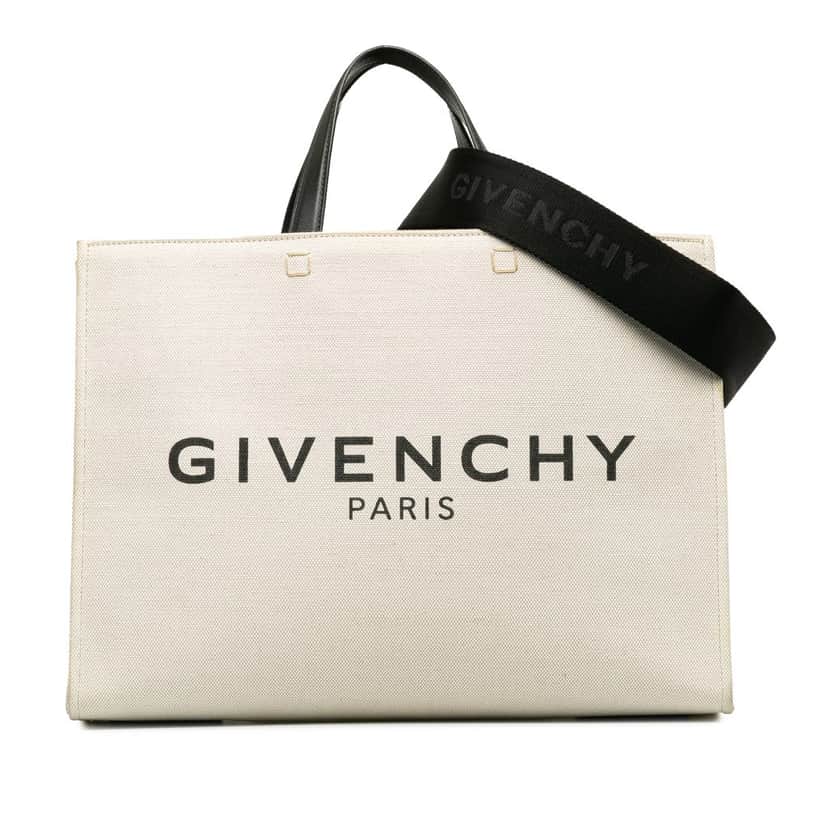 Givenchy Canvas Medium G-Tote Shopping Bag Brown Canvas Good condition - Front View