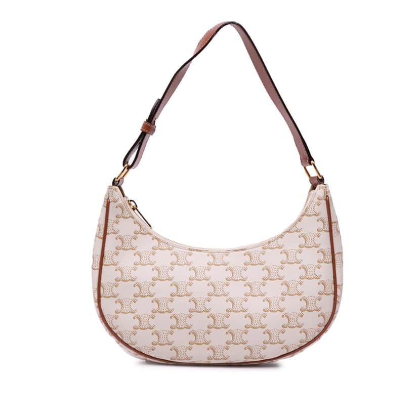 Celine Triomphe Coated Canvas Ava Shoulder Bag Brown Canvas Good condition - Front View