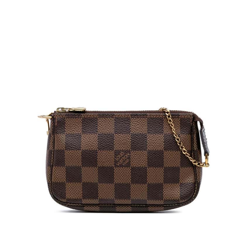 Louis Vuitton Damier Ebene Mini Pochette Accessoires Brown Canvas Good condition - Front View