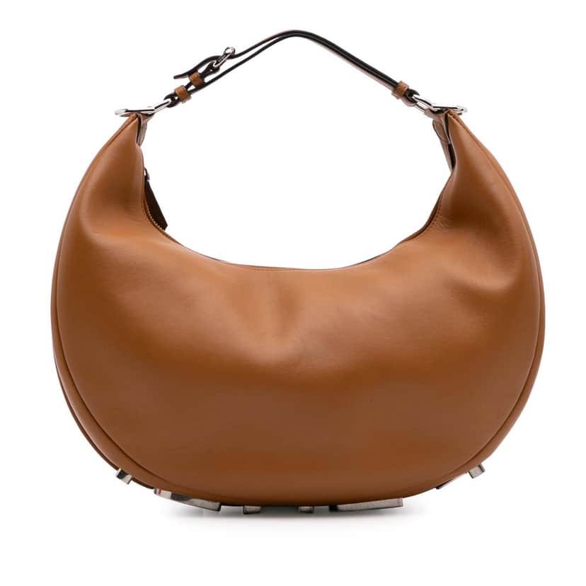 Fendi Medium Leather Fendigraphy Hobo Brown Leather Good condition - Front View