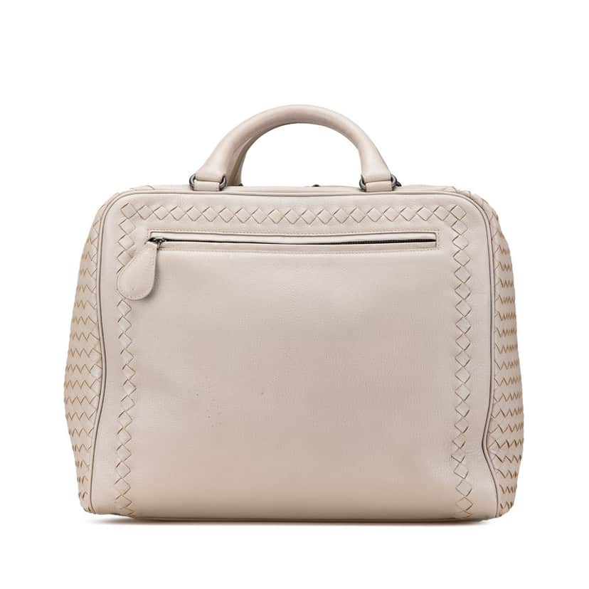 Bottega Veneta Nappa Intrecciato Handbag Brown Leather Good condition - Front View