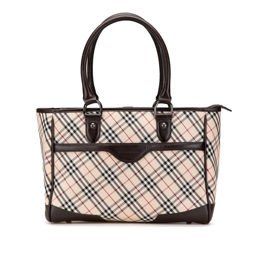 Burberry Nova Check Canvas Tote Brown Canvas Good condition - Front View