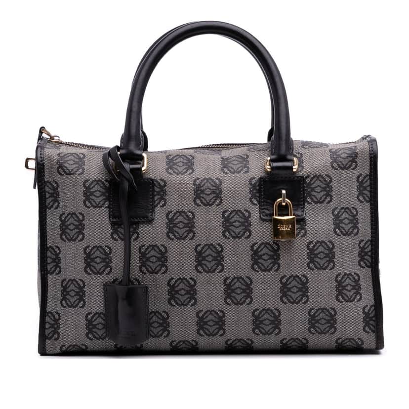 Loewe Anagram Coated Canvas Handbag Grey Canvas Good condition - Front View