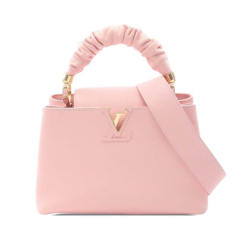 Louis Vuitton Taurillon Scrunchie Capucines BB Pink Leather Good condition - Front View