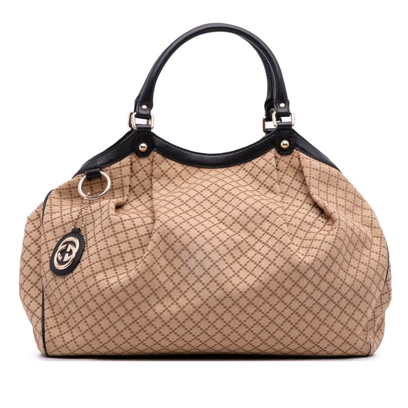 Gucci Large GG Canvas Sukey Tote Brown Canvas Good condition - Front View