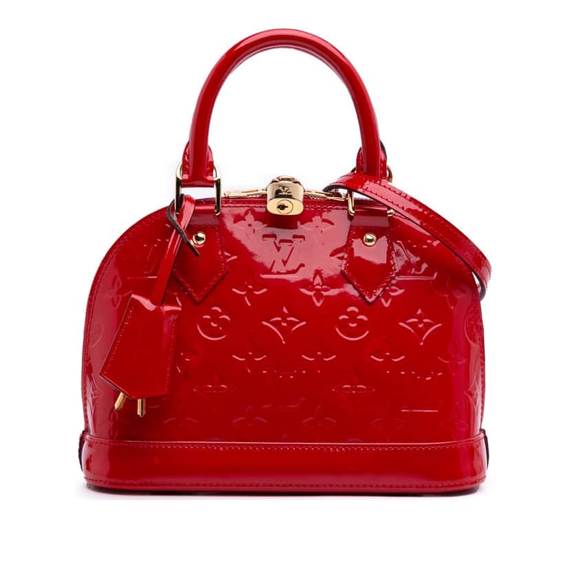 Louis Vuitton Monogram Vernis Alma BB Red Leather Good condition - Front View