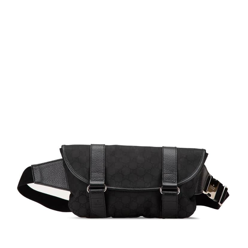 Gucci GG Canvas Belt Bag Black Canvas Good condition - Front View