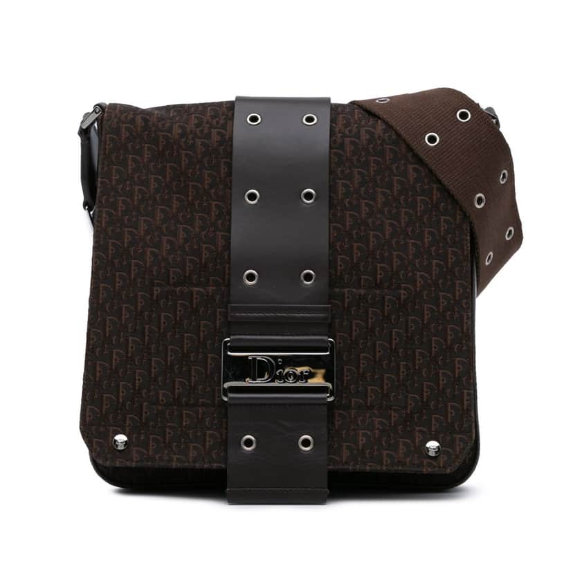 Dior Diorissimo Trotter Canvas Street Chic Crossbody Brown Canvas Good condition - Front View