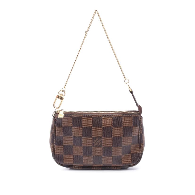Louis Vuitton Damier Ebene Mini Pochette Accessoires Brown Canvas Good condition - Front View