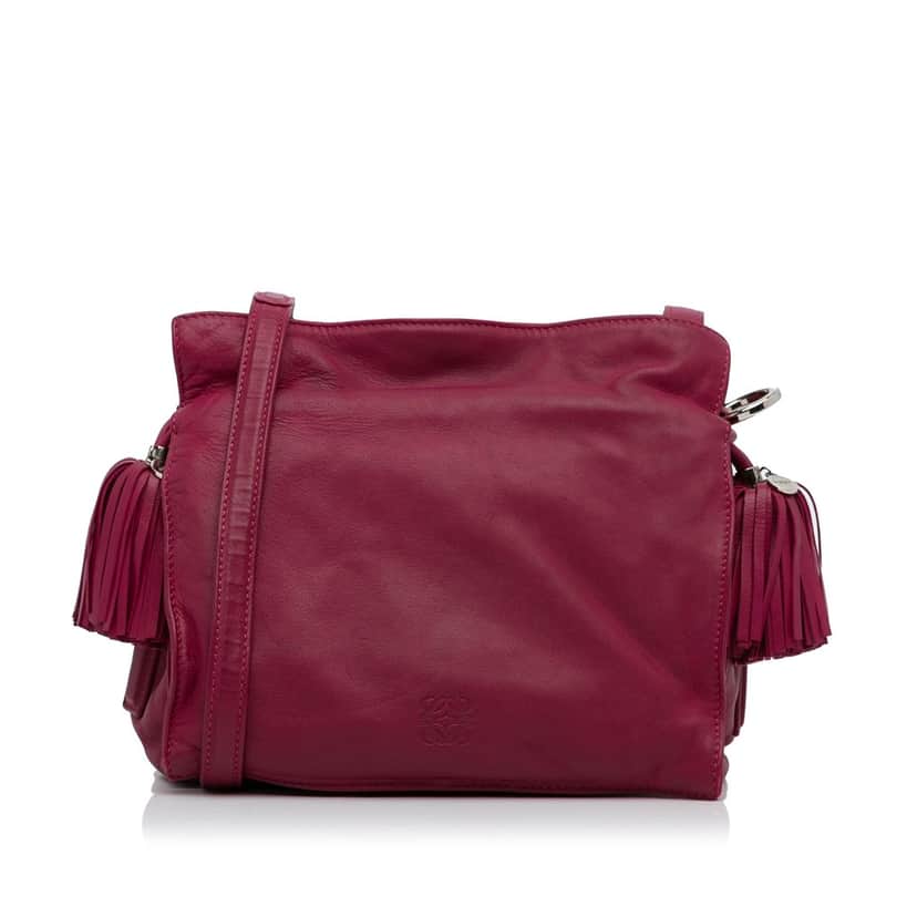 Loewe Small Leather Flamenco Crossbody Bag Pink Leather Very good condition - Front View