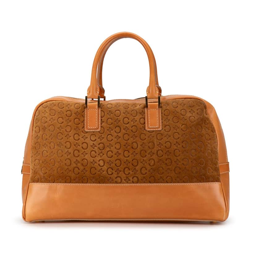Celine Suede C Macadam Handbag Brown Leather Fair condition - Front View