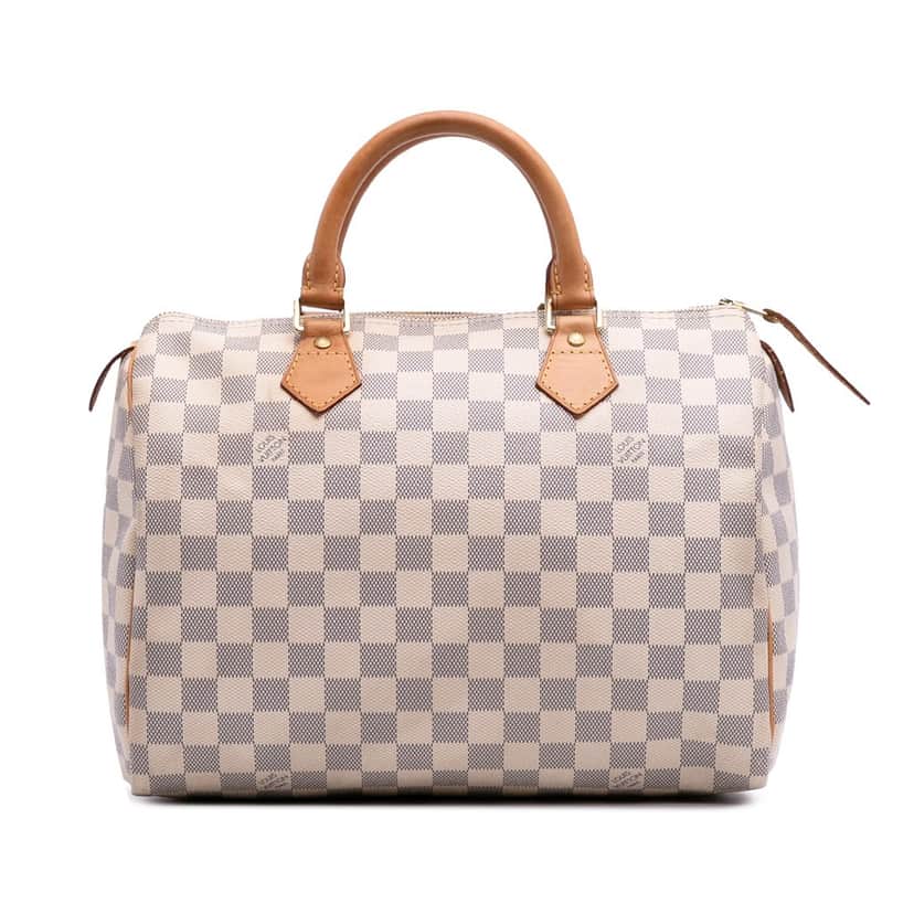 Louis Vuitton Damier Azur Speedy 30 White Canvas Good condition - Front View