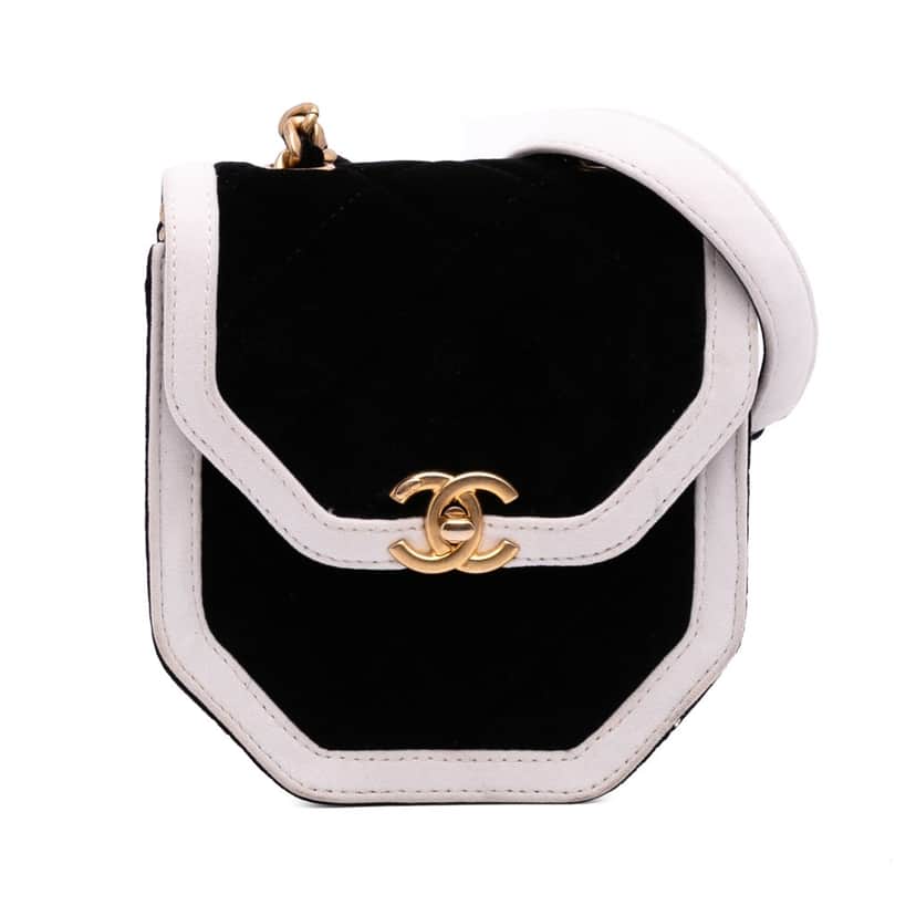 Chanel Mini Quilted Velvet Place Vendome Single Flap Black Velvet Good condition - Front View