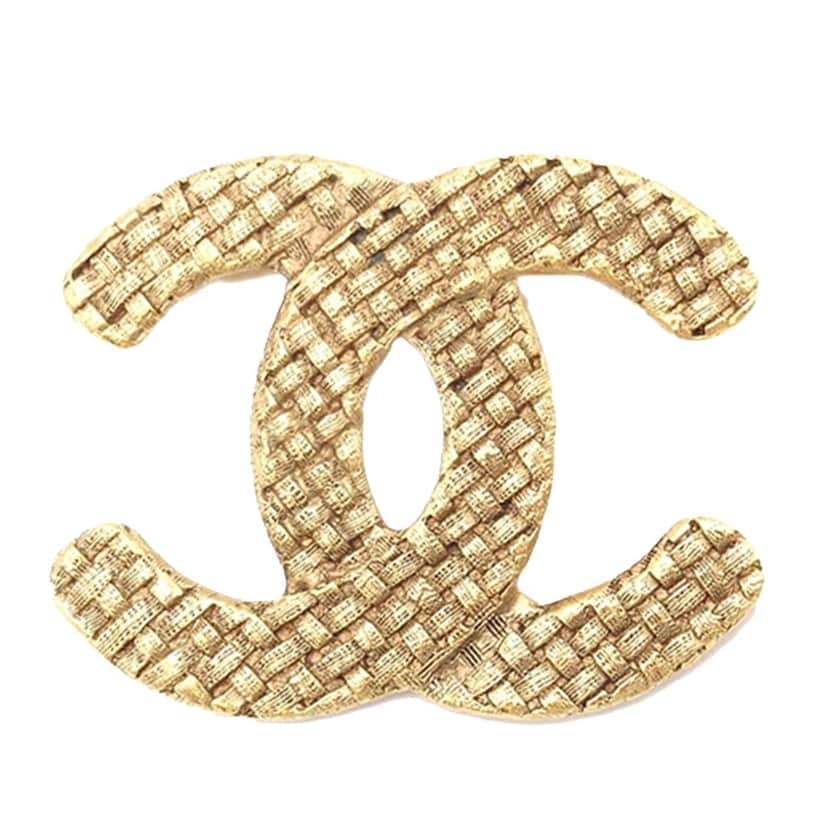 Chanel Gold Plated CC Brooch Gold Metal Good condition - Front View