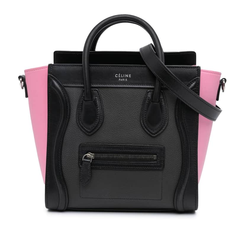 Celine Nano Tricolor Leather Luggage Tote Grey Leather Good condition - Front View