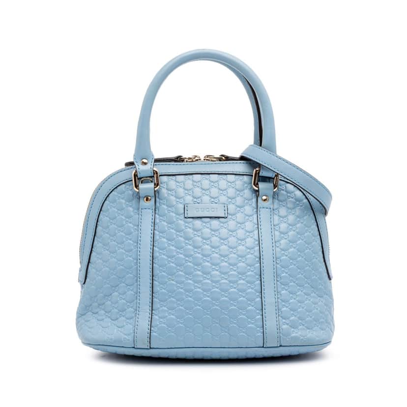 Gucci Mini Microguccissima Dome Satchel Blue Leather Good condition - Front View