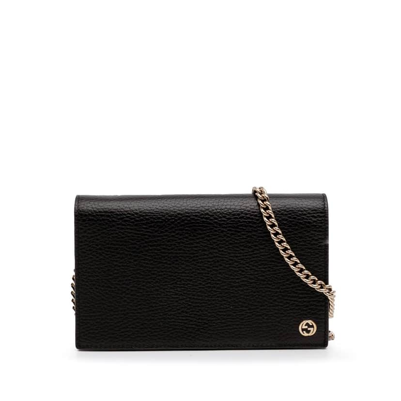 Gucci Leather Betty Wallet on Chain Black Leather Good condition - Front View