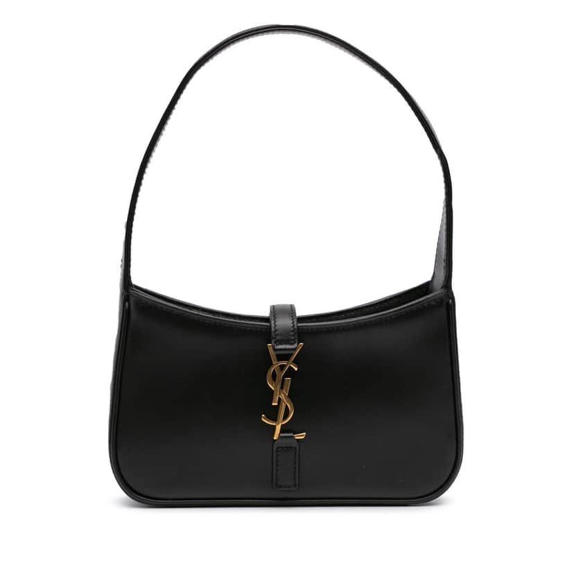 Saint Laurent Mini Calfskin Le 5 a 7 Bag Black Leather Good condition - Front View