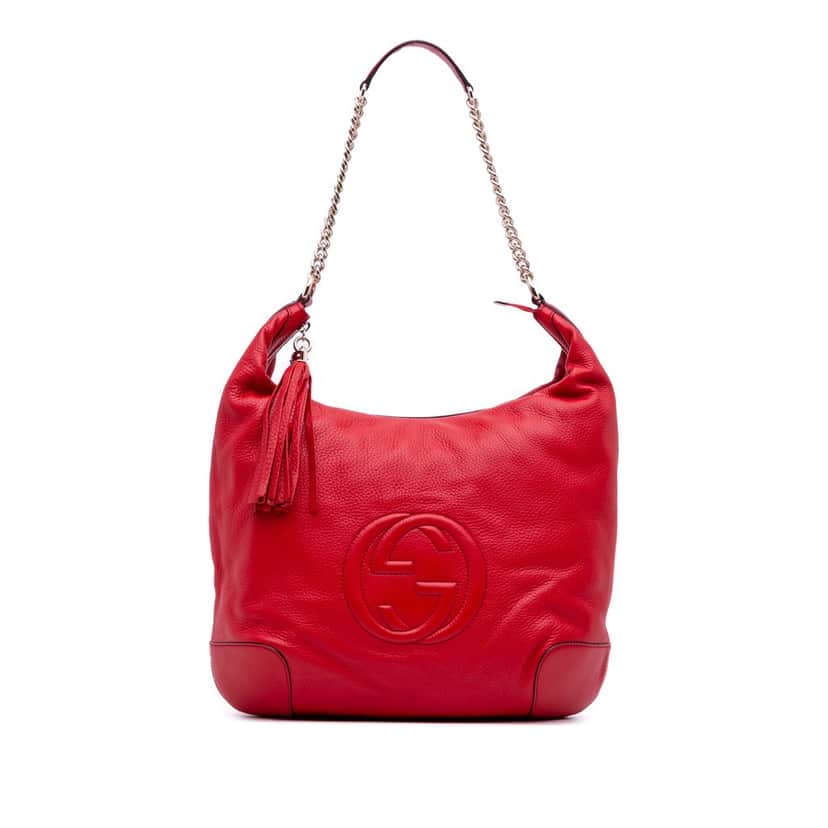 Gucci Leather Soho Shoulder Bag Red Leather Good condition - Front View