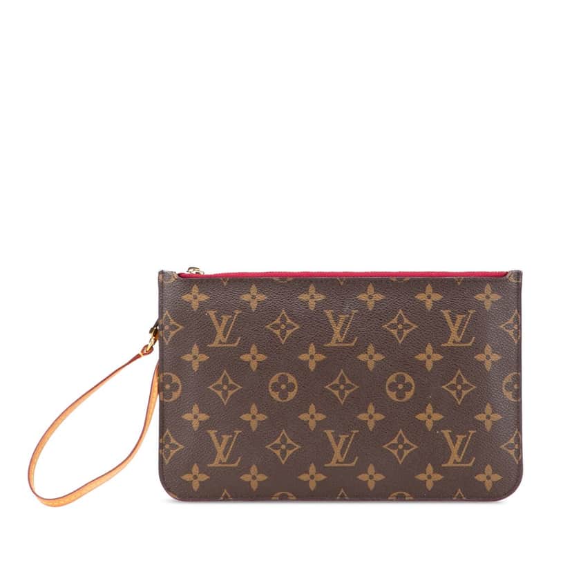 Louis Vuitton Monogram Neverfull Pouch Brown Canvas Good condition - Front View
