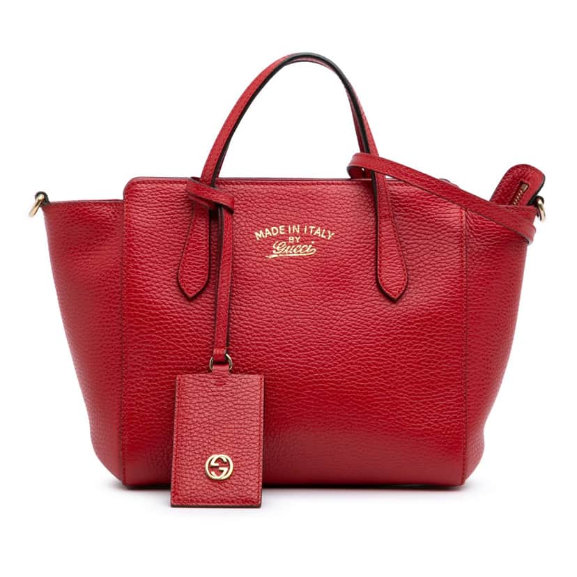 Gucci Mini Leather Swing Satchel Red Leather Good condition - Front View